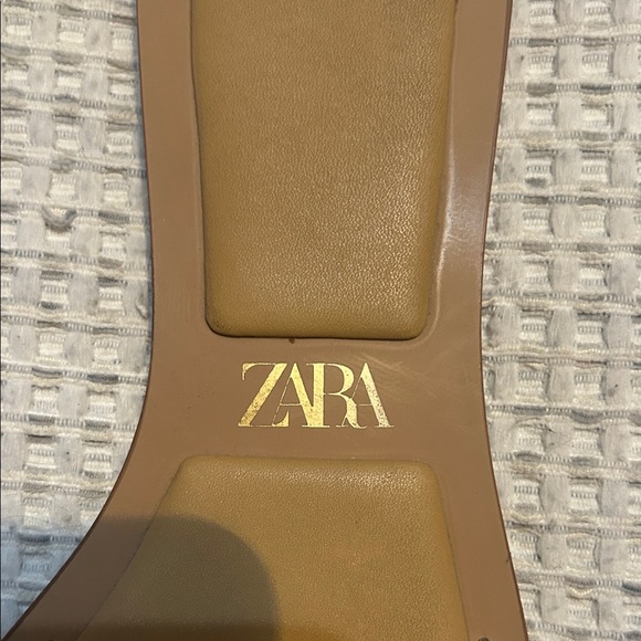 Zara Tan and Gold Studded Sandals - Picture 4 of 4